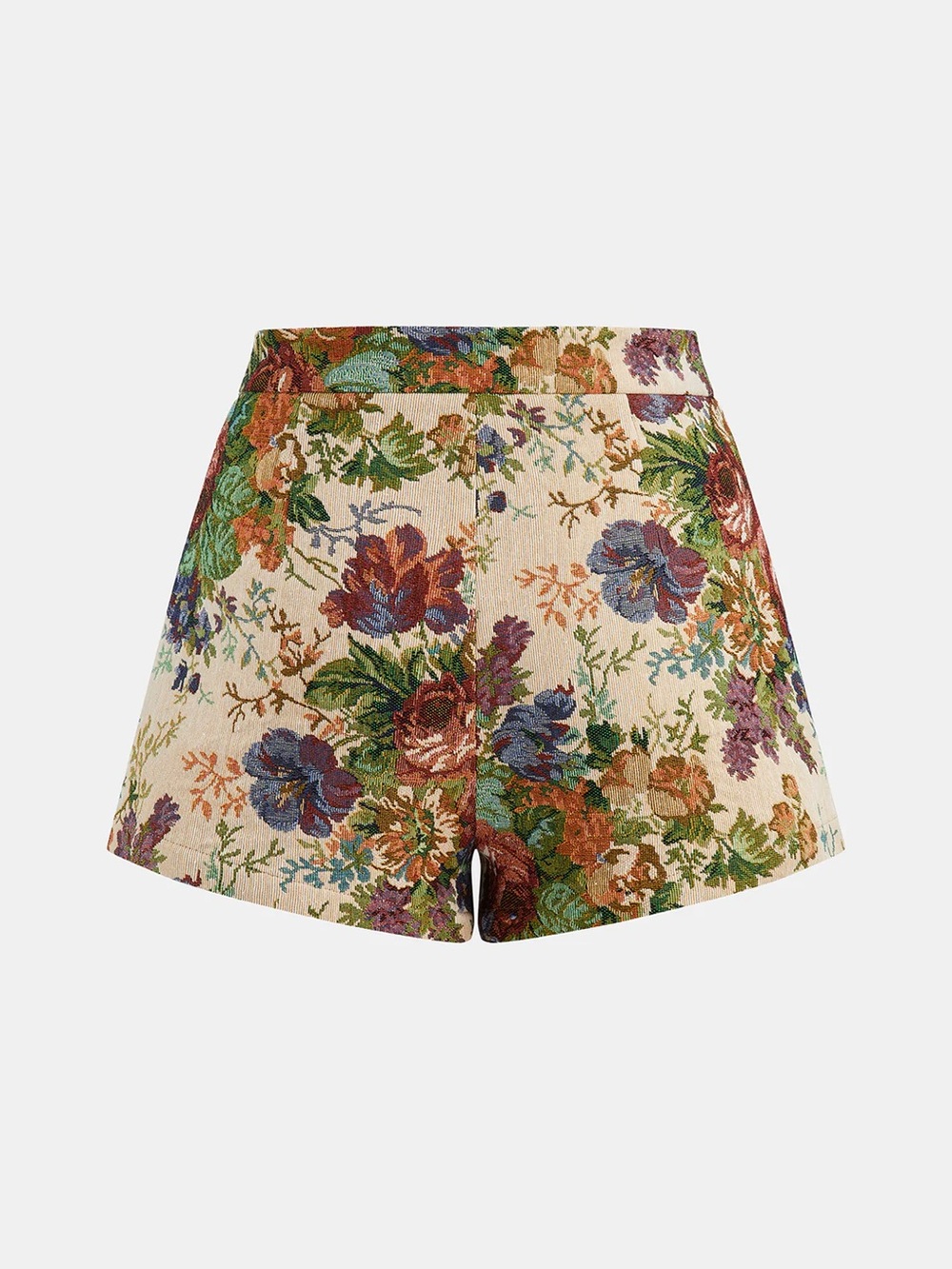 NWT Commense Floral Jacquard Mid-Waist Shorts Size M - Picture 2 of 3